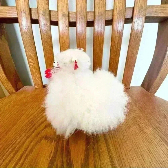 🌈 6/$60, Genuine 100% Llama Fur Toy, Handmade, White - Picture 4 of 7
